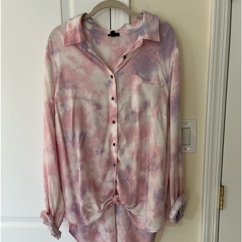 Button down tie dye